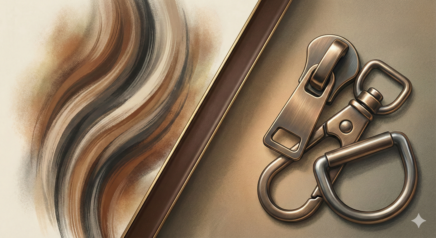 abstract leather and hardware