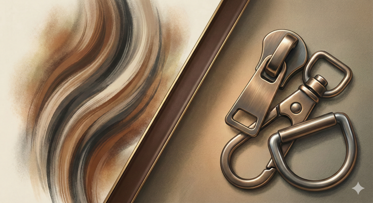 abstract leather and hardware