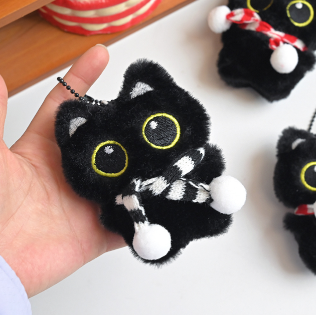 Squeaky Meow – Plush Black Cat Keychain & Bag Charm - Image 6