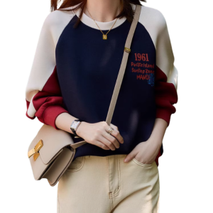 Tri-Color Pullover Winter 2025 Edition: Slim-Fit Raglan Crewneck – Fleece Lined & Color-Blocked