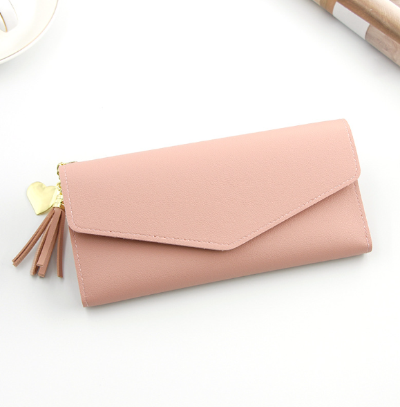 The "Sweetheart" Tassel Wallet | Minimalist Long Clutch with Heart Charm - Image 11