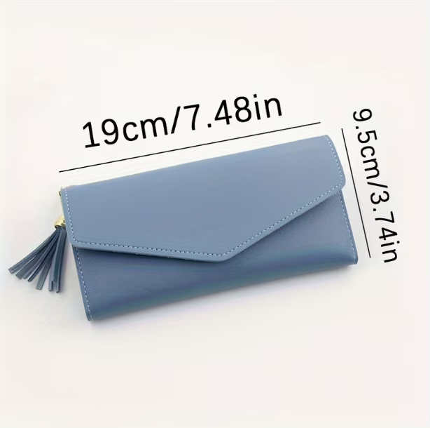 The "Sweetheart" Tassel Wallet | Minimalist Long Clutch with Heart Charm - Image 4