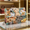 Canvas Tribal Wallet & Organizer - Little Baby Cat Cyan