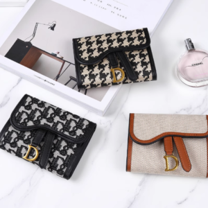 The Vintage D-Buckle Clutch | European Retro Small Wallet with High-Capacity Organizer (Dior Lookalike)