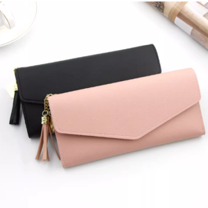 The "Sweetheart" Tassel Wallet | Minimalist Long Clutch with Heart Charm