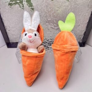 The "Peek-a-Bunny" Carrot Plush Keychain – Hand-Curated Edition