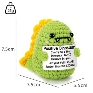 Dinosaur! The "Positive Vibes" Crochet Buddy | Hand-Knitted